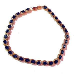 Givenchy Vintage Sapphire Crystal Rope Chain Link Necklace